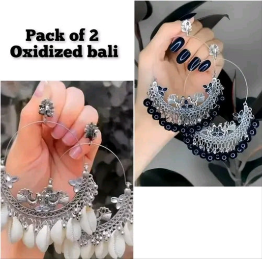Pack Of 2 Oxidised Bali