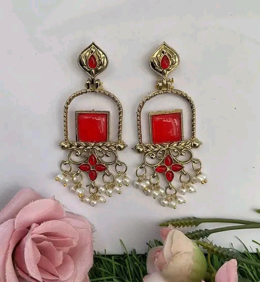 Traditional Stylish Mehandi Polish Earrings