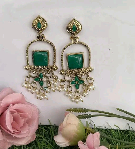 Traditional Stylish Mehandi Polish Earrings